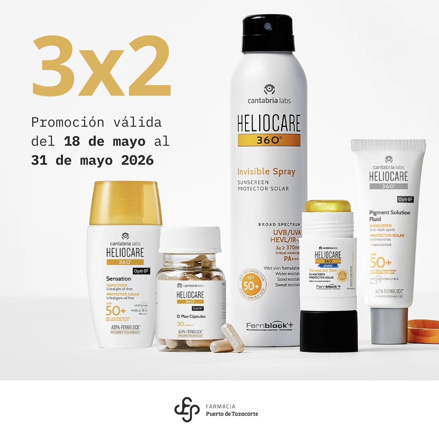 Promoción Heliocare: protección solar oral y tópica